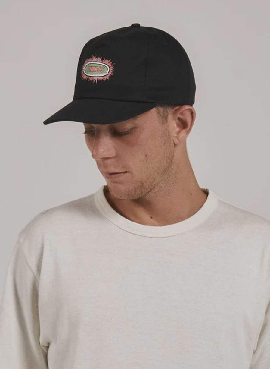 Men THRILLS Caps | Thrills Acid Trip 5 Panel Cap-Washed Black