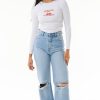 Women Rollas Jeans | Heidi Jean-Ankle Old Stone Worn-Distressed Light Denim