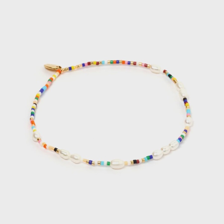 Women Arms Of Eve Jewellery | Arms Of Eve Priscilla Pearl And Beaded Anklet