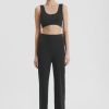 Women Nude Lucy Tops | Nude Lucy Lounge Rib Crop-Coal