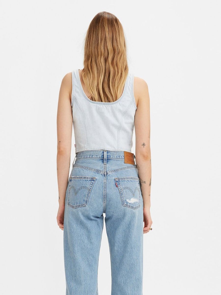 Women Levis Tops | Dani Corset Top-Indigo Stonewash