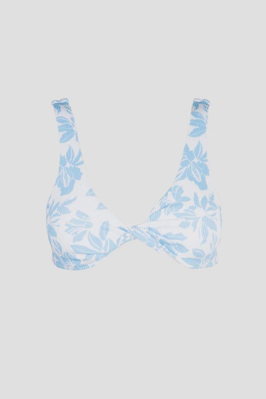 Women Rhythm Swimwear | Rhythm Grace Floral Twist Front Top-Blue