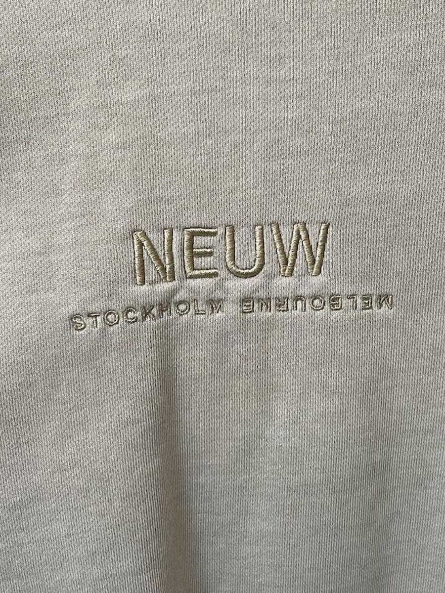 Men Neuw Denim Jumpers | Neuw Embroidery Crew- Latte