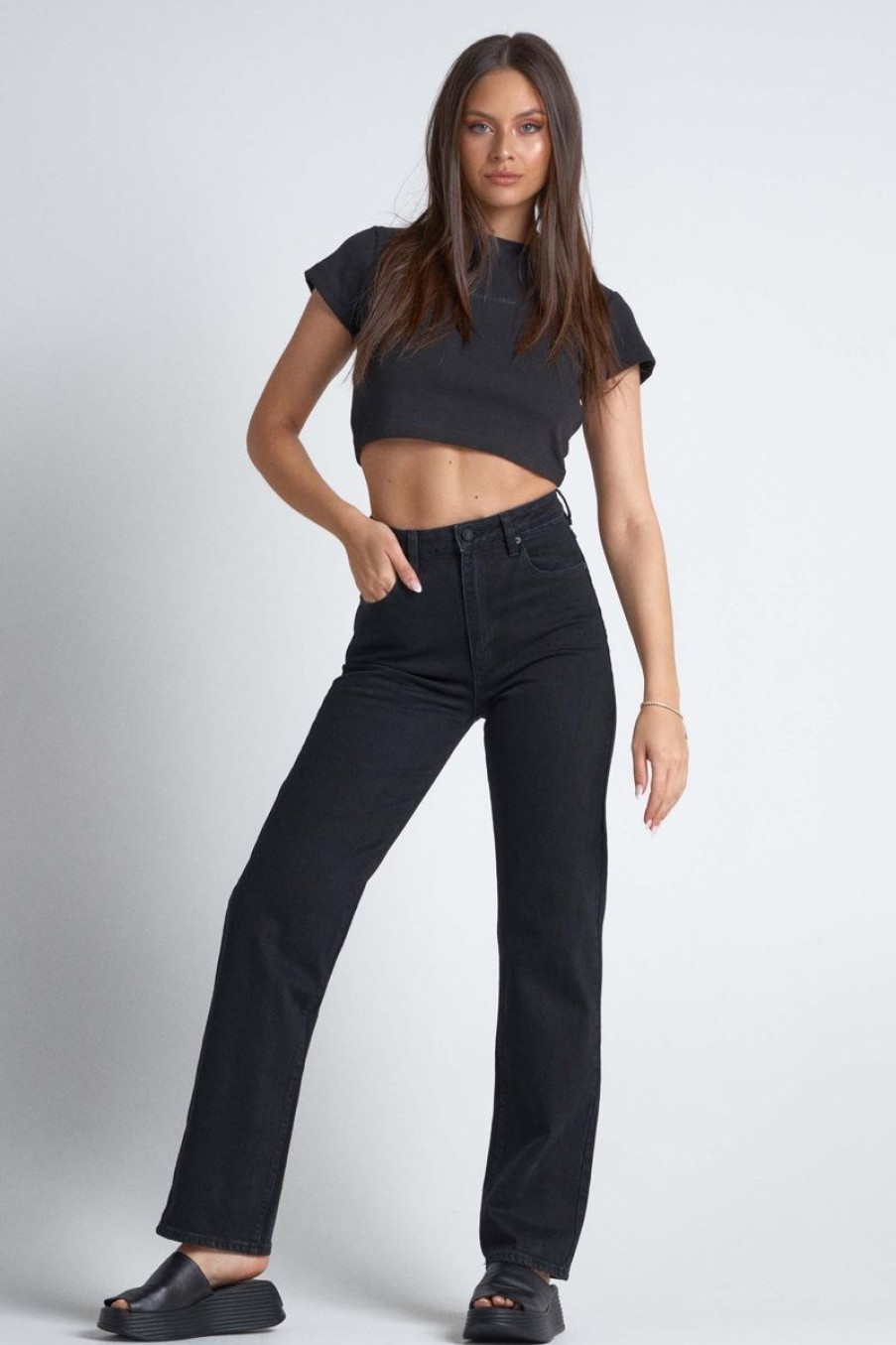 Women ABrand Jeans | A 94 High Straight-Dead Of Night