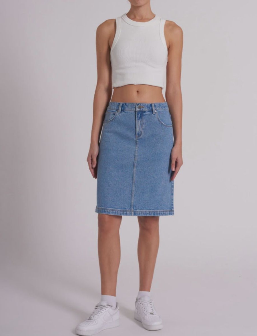 Women ABrand Denim Skirts | Abrand A 99 Low Midi Skirt-Ada-Light Vintage Blue