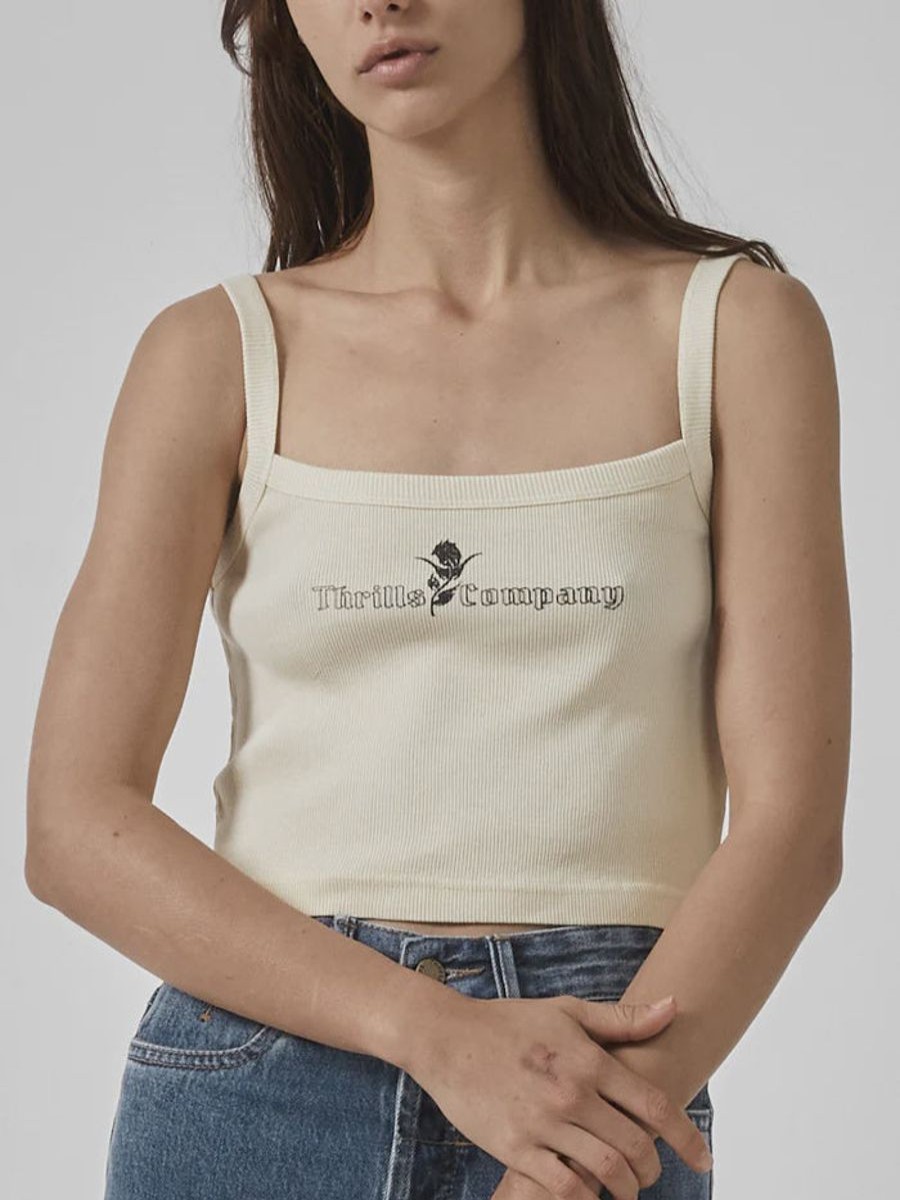 Women THRILLS Tops | Between Two Thorns Crop Rib Singlet-Sunlight