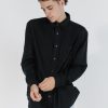 Men THRILLS Shirts | Minimal Thrills Oversized Long Sleeve Shirt-Black