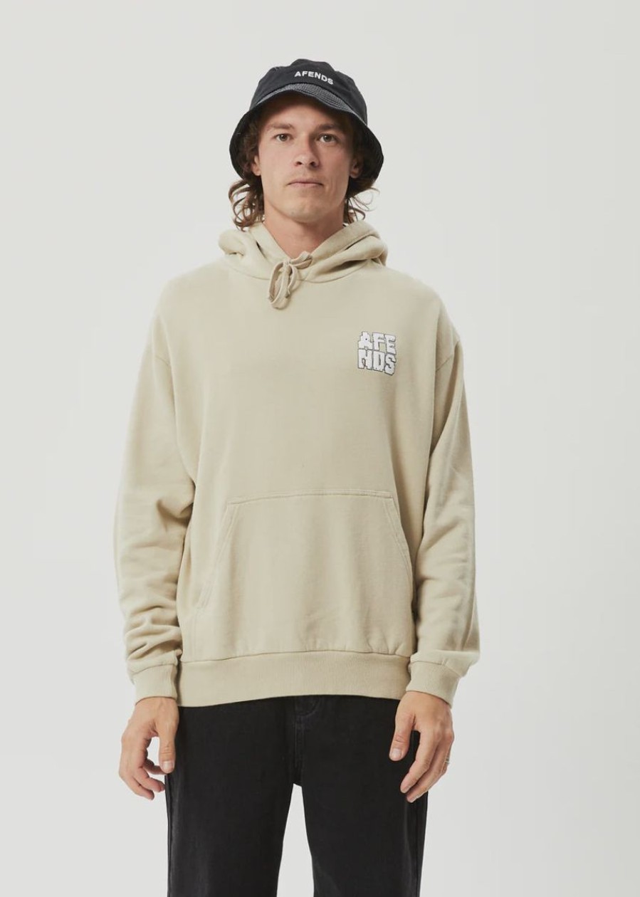 Men Afends Jumpers | Choose Life Recycled Pull On Hood-Cement