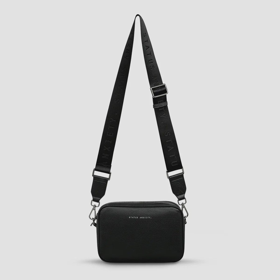 Women Status Anxiety Bags | Status Anxiety Crossbody Plunder Bag With Webbed Strap-Black