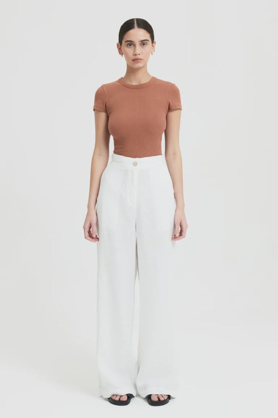 Women Nude Lucy Pants | Sima Linen Pant-White