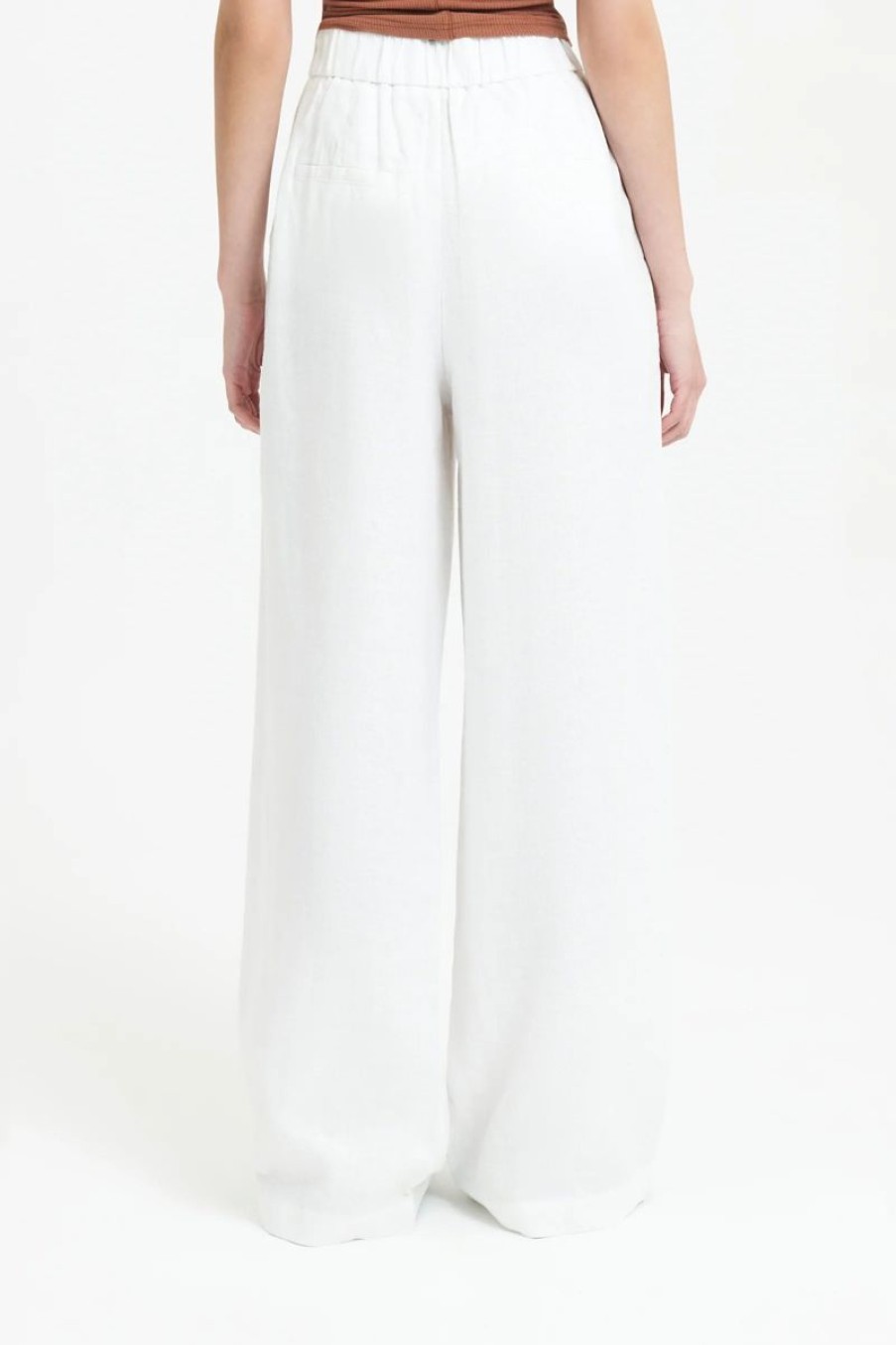 Women Nude Lucy Pants | Sima Linen Pant-White