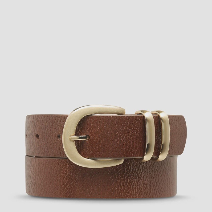 Women Status Anxiety Belts | Status Anxiety Let It Be Belt-Tan/Gold