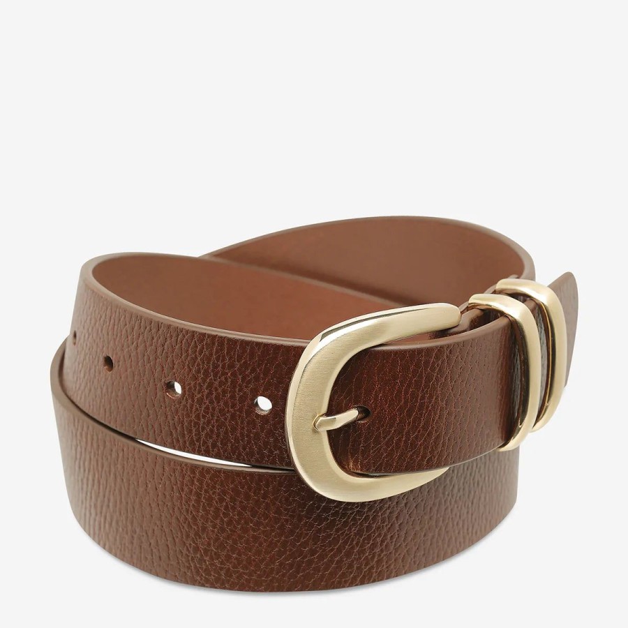 Women Status Anxiety Belts | Status Anxiety Let It Be Belt-Tan/Gold