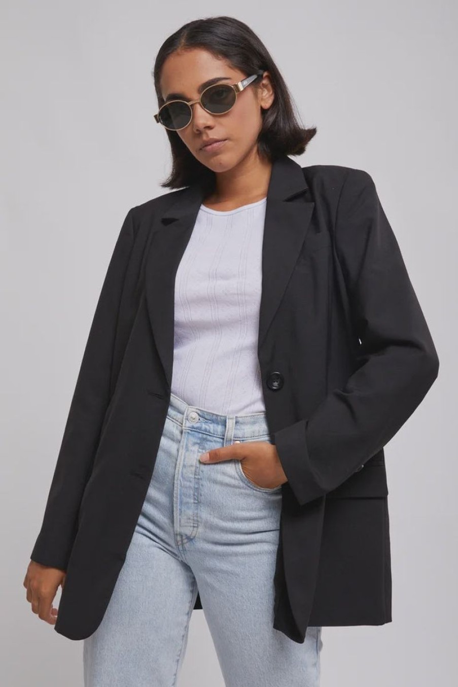 Women All About Eve Jackets, Coats & Blazers | All About Eve Naomi Blazer- Black