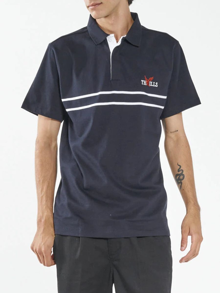 Men THRILLS Shirts | Red Wings Polo-Dark Navy