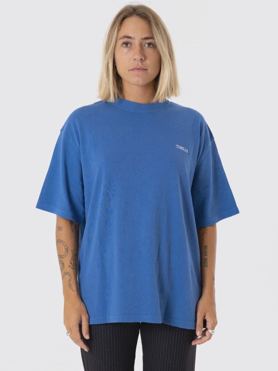 Women THRILLS Tees | Thrills Spectral Oversized Tee-Vintage Royal Blue