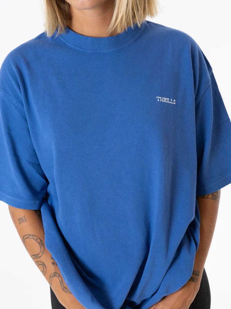 Women THRILLS Tees | Thrills Spectral Oversized Tee-Vintage Royal Blue