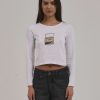 Women THRILLS Tees | Thrills Field Of Speed Mini Long Sleeve Tee-White