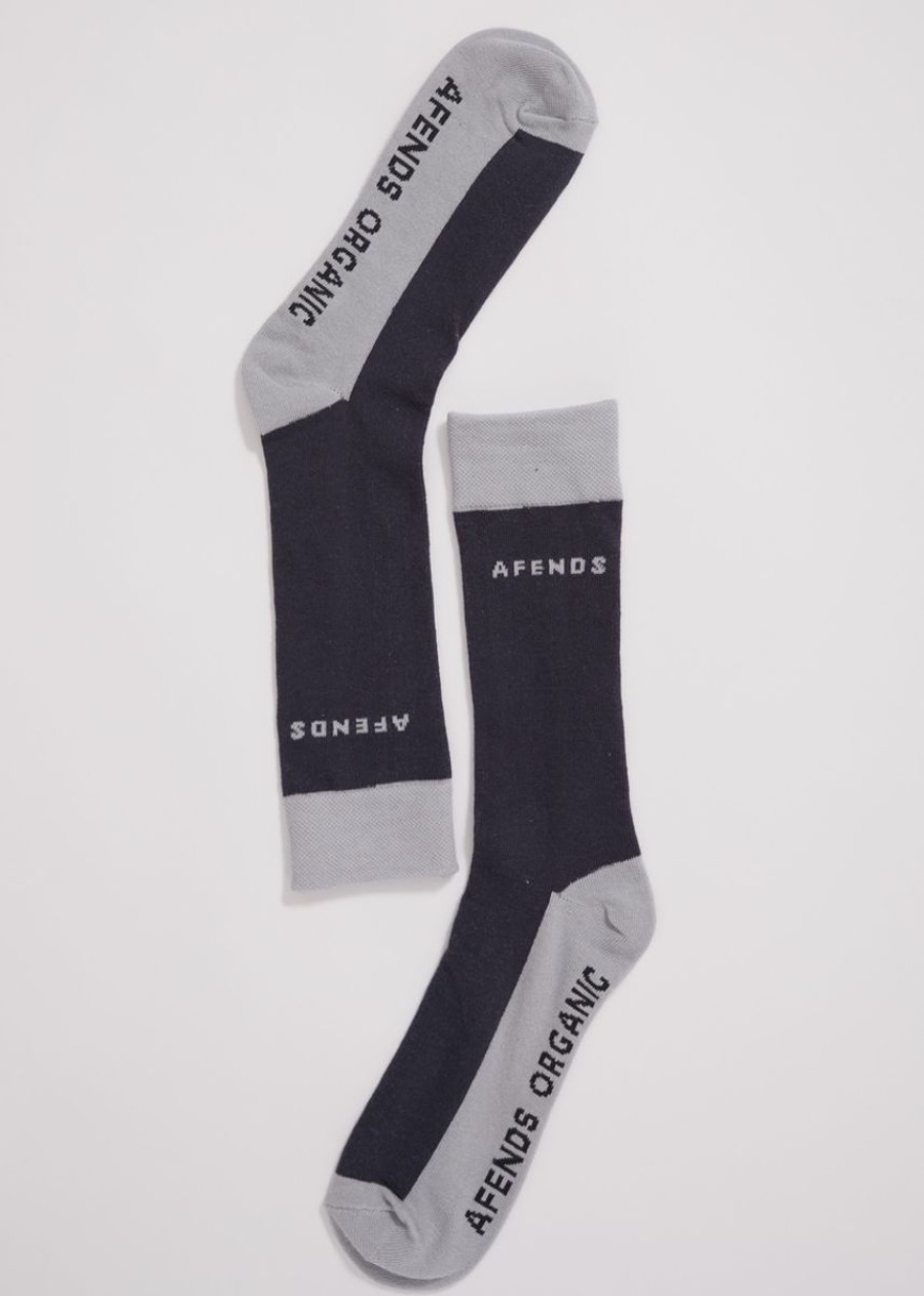 Women Afends Socks | Foreward Unisex Organic Socks One Pack- Charcoal