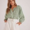 Women Mink Pink Shirts And Blouses | Minkpink Freeda Button Blouse- Multi/Mint