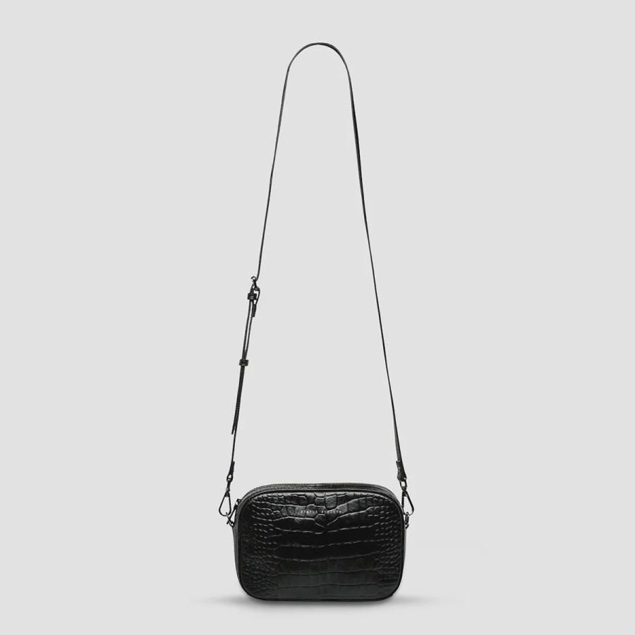 Women Status Anxiety Bags | Status Anxiety Crossbody Plunder Bag-Black Croc Emboss