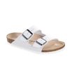 Footwear Birkenstock Arizona | Birkenstock Arizona-White Natural Smooth Leather Narrow