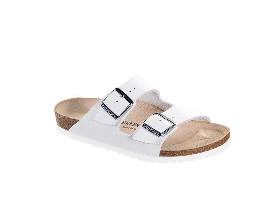 Footwear Birkenstock Arizona | Birkenstock Arizona-White Natural Smooth Leather Narrow