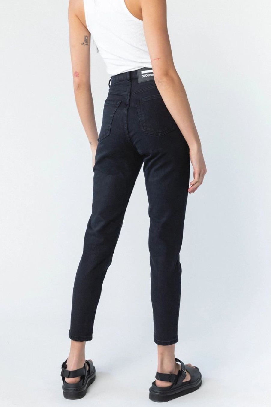 Women Dr Denim Jeans | Dr Denim Nora Jeans-Washed Black Stretch