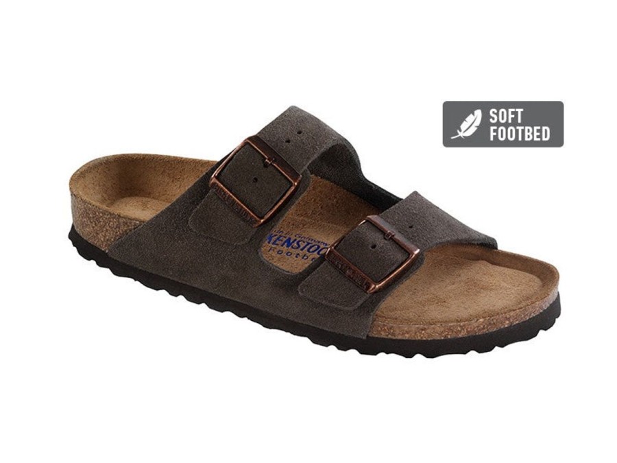 Footwear Birkenstock Arizona | Birkenstock Arizona Bs-Sfb Mocha Suede Leather Regular