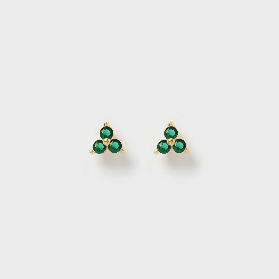 Women Arms Of Eve Jewellery | Arms Of Eve Cassia Emerald Stud Earrings