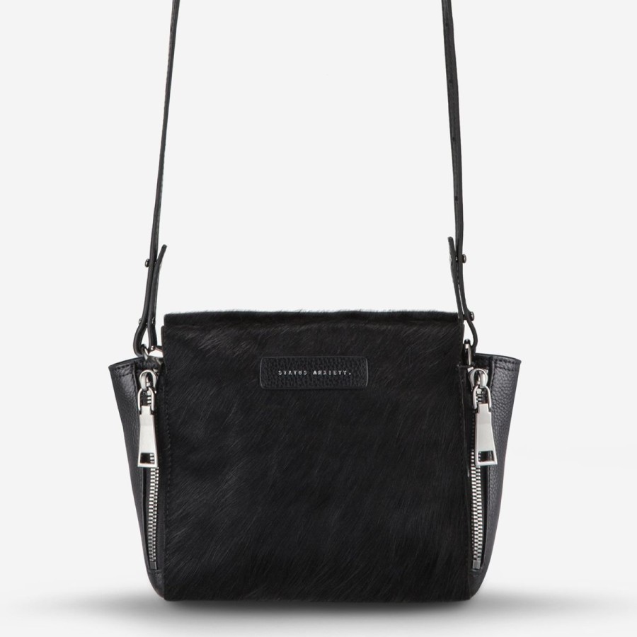 Women Status Anxiety Bags | The Ascendants Bag-Black Pebble/Black Fur