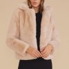 Women Mink Pink Jackets, Coats & Blazers | Naomi Faux Fur Jacket-Oatmeal