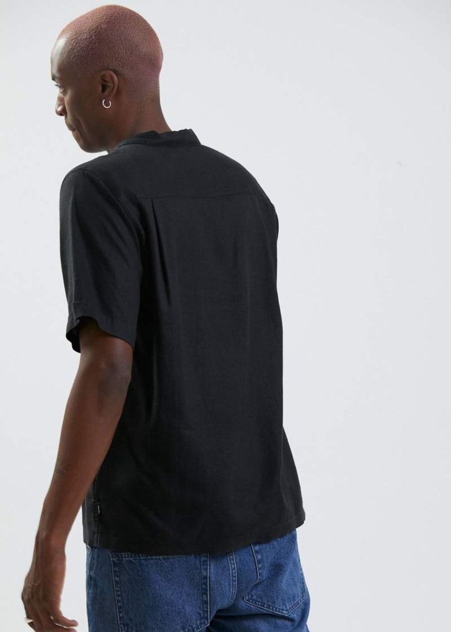 Men Afends Shirts | Daily Hemp Cuban Ss Shirt- Black