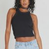 Women ABrand Tops | A Baby Rib Tank-Black/White