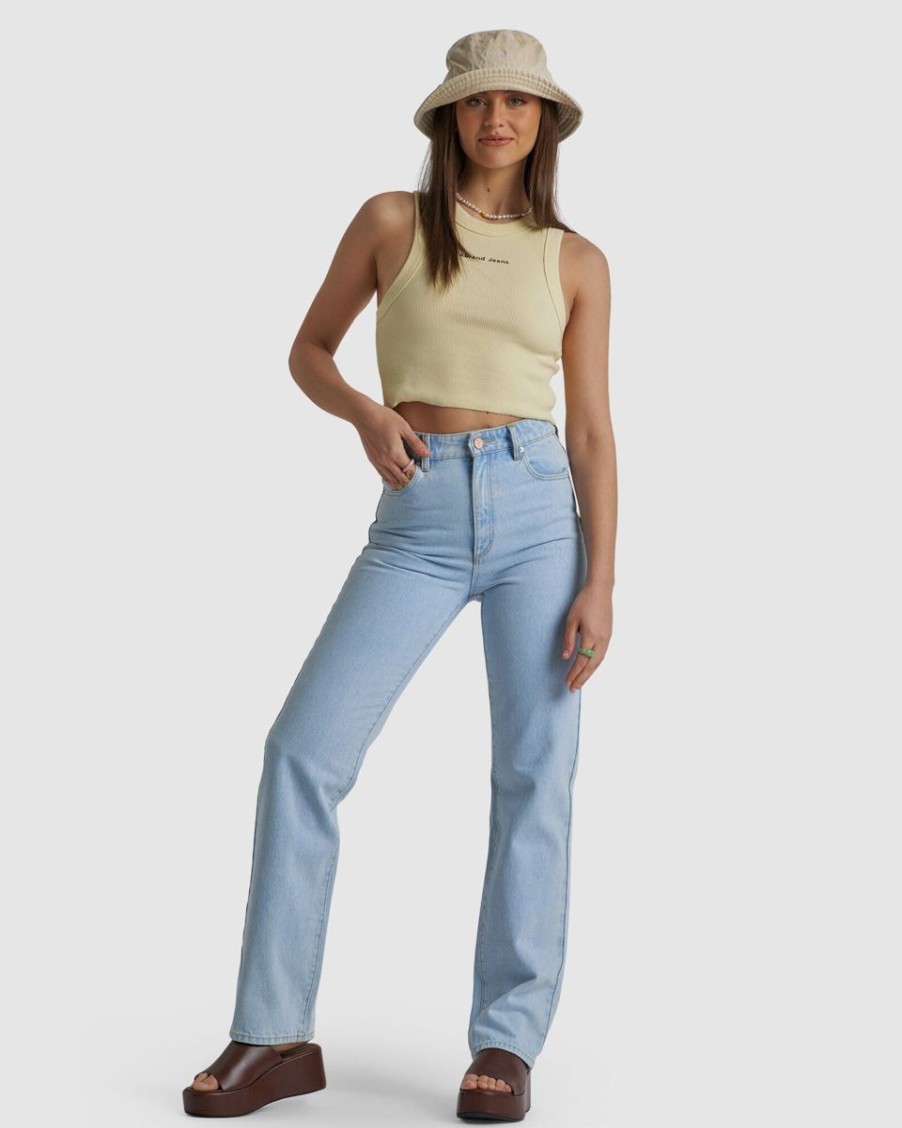 Women ABrand Jeans | A 94 High Straight-Bleached Stone