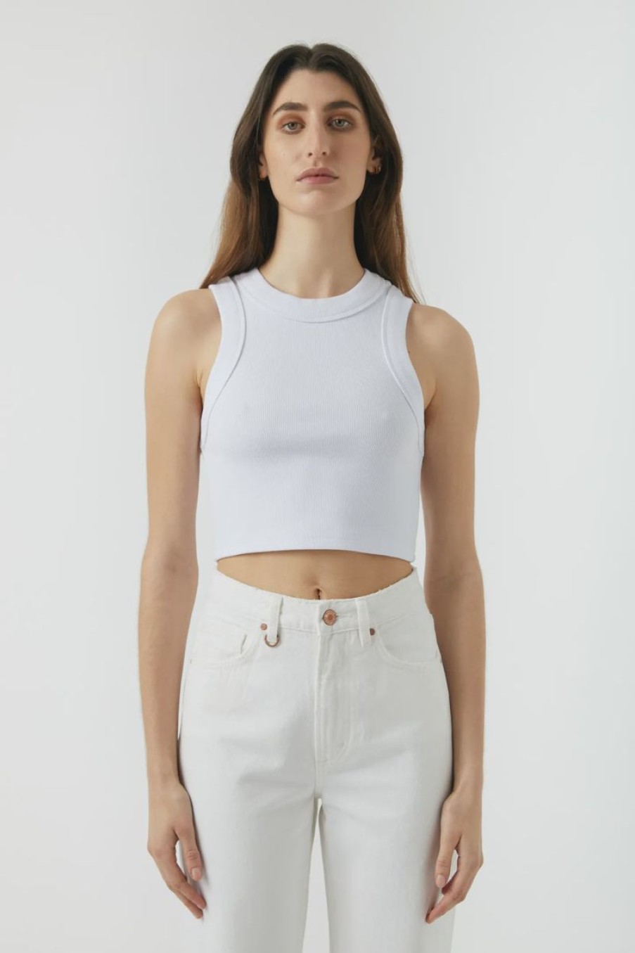 Women Neuw Denim Tops | Jonesy Crop-White