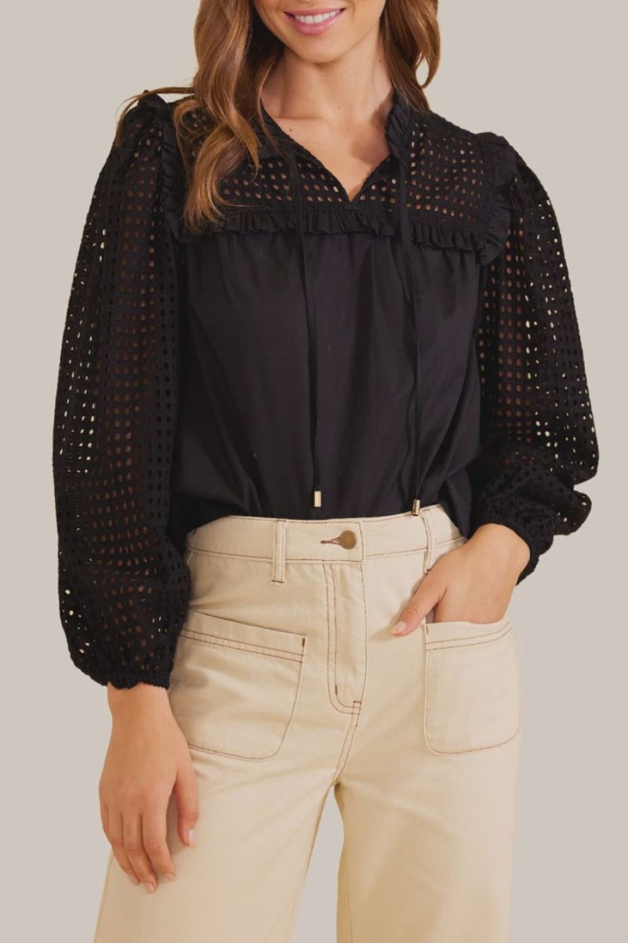 Women Mink Pink Shirts And Blouses | Lucia Blouse-Black