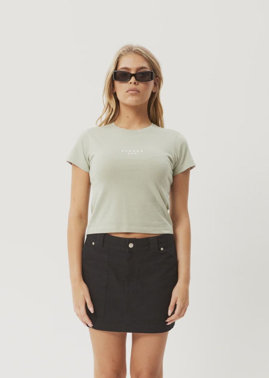 Women Afends Tees | Afends Jodi Recycled Baby Tee-Eucalyptus