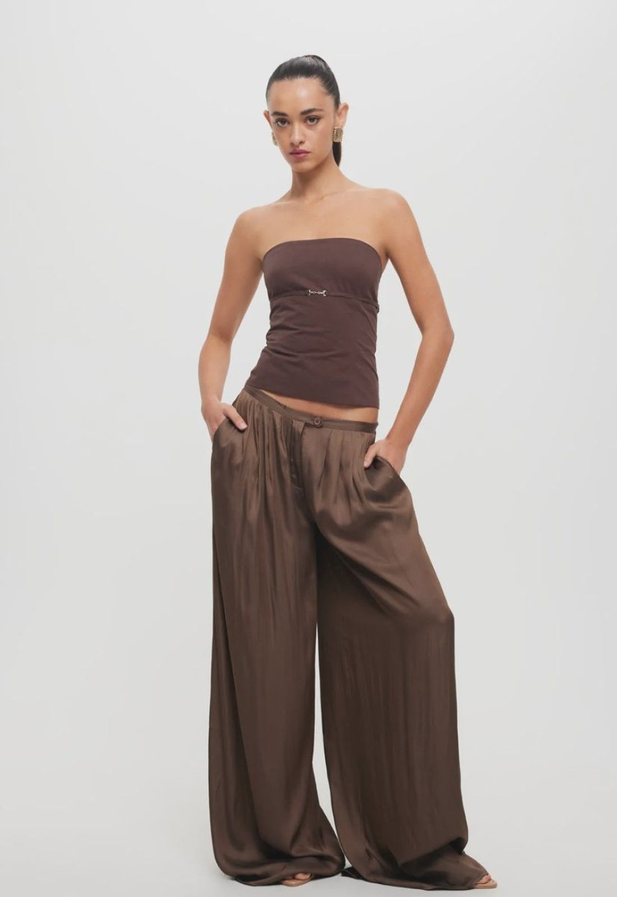 Women Lioness Tops | Lioness Allure Strapless Top-Chocolate