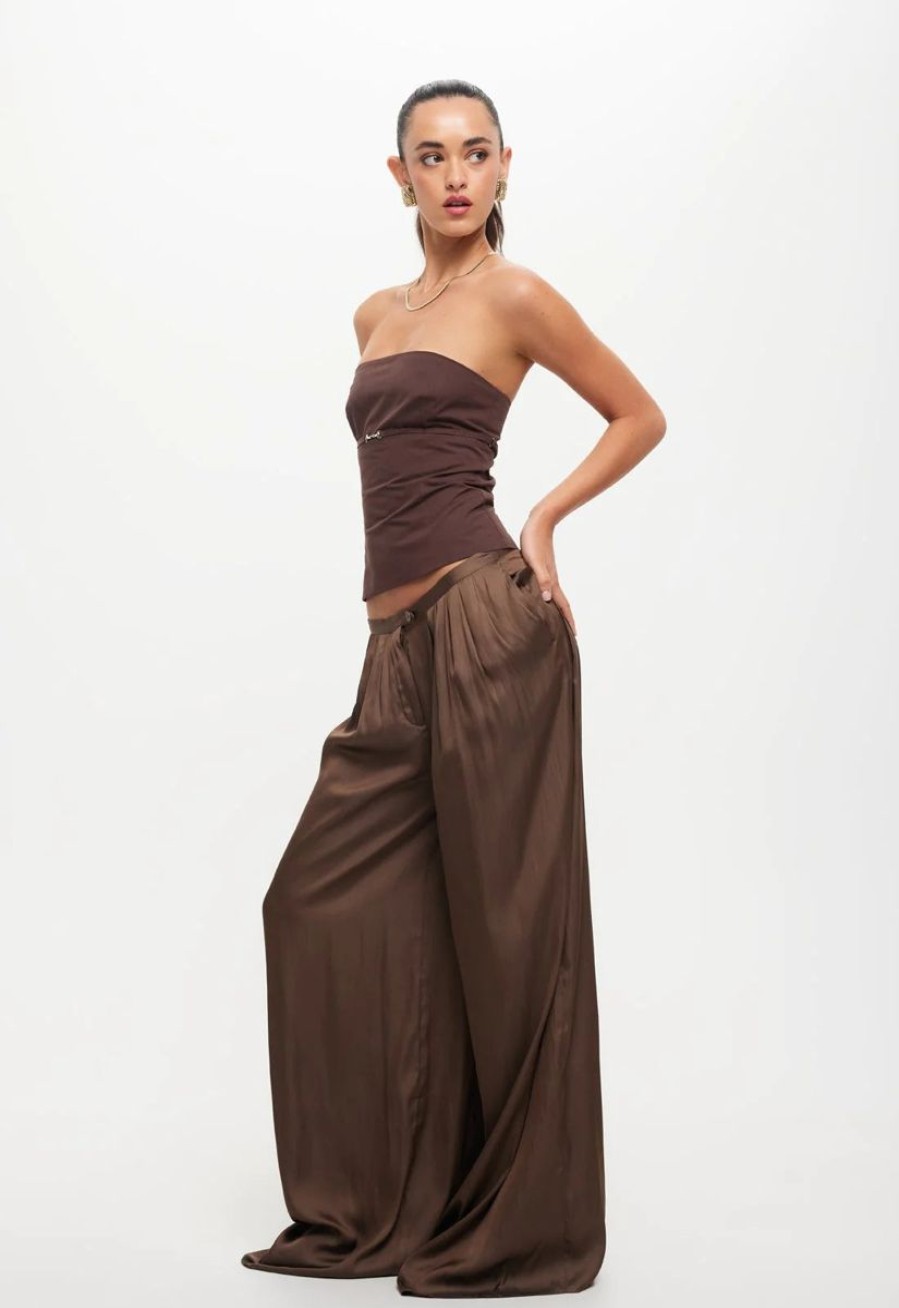 Women Lioness Tops | Lioness Allure Strapless Top-Chocolate