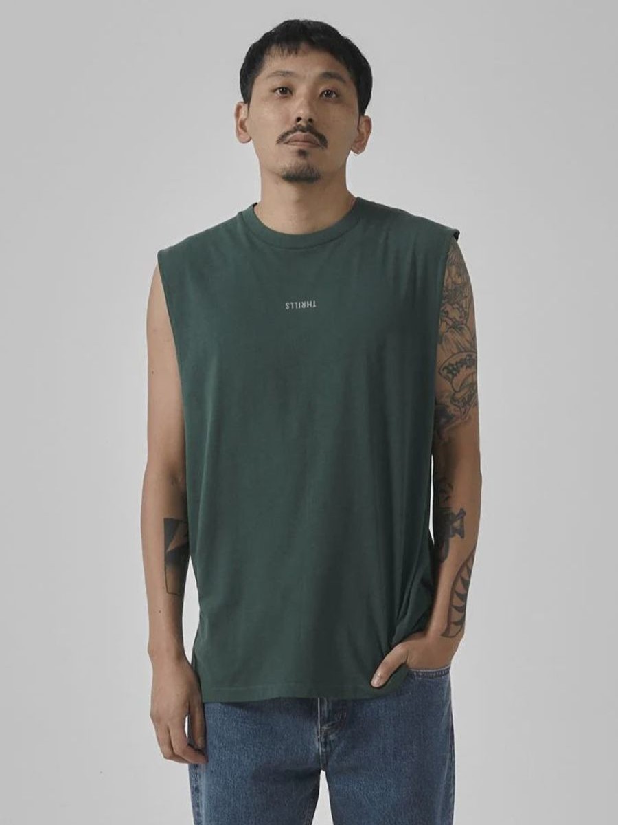 Men THRILLS Tees | Minimal Thrills Merch Fit Muscle Tee-Mallard Green