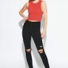 Women ABrand Jeans | A High Skinny Ankle Basher- Black Magic Rip