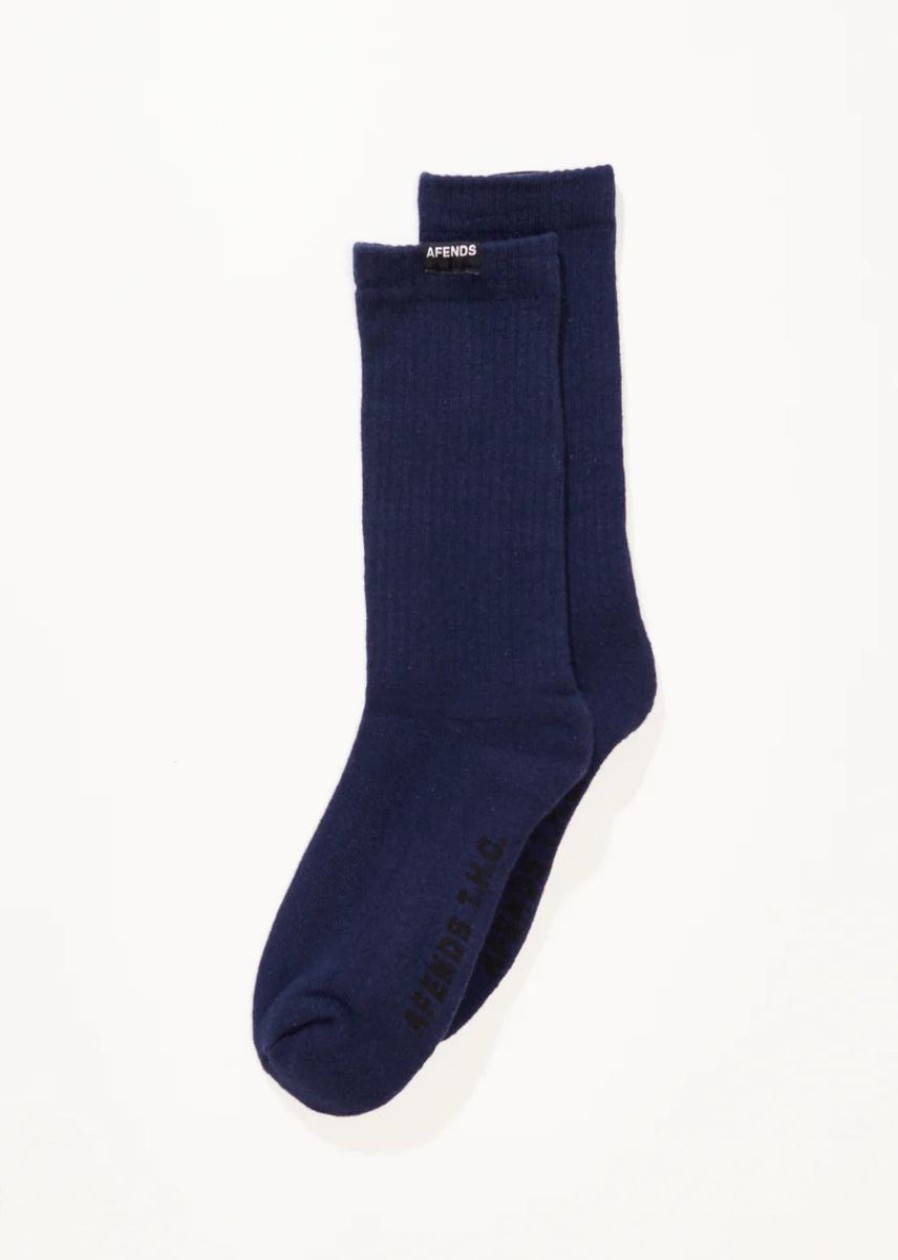 Women Afends Socks | Afends Everyday Hemp Socks One Pack-Navy