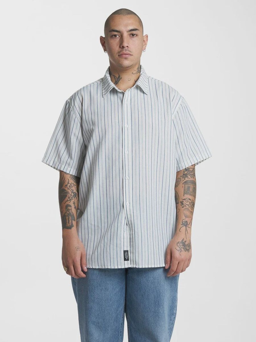 Men THRILLS Shirts | Thrills Lucky Strike Short Sleeve Shirt-Dirty White