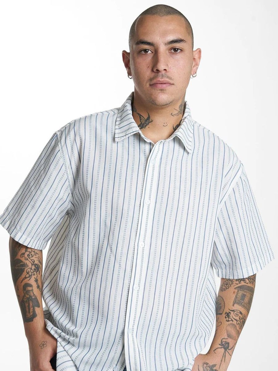 Men THRILLS Shirts | Thrills Lucky Strike Short Sleeve Shirt-Dirty White