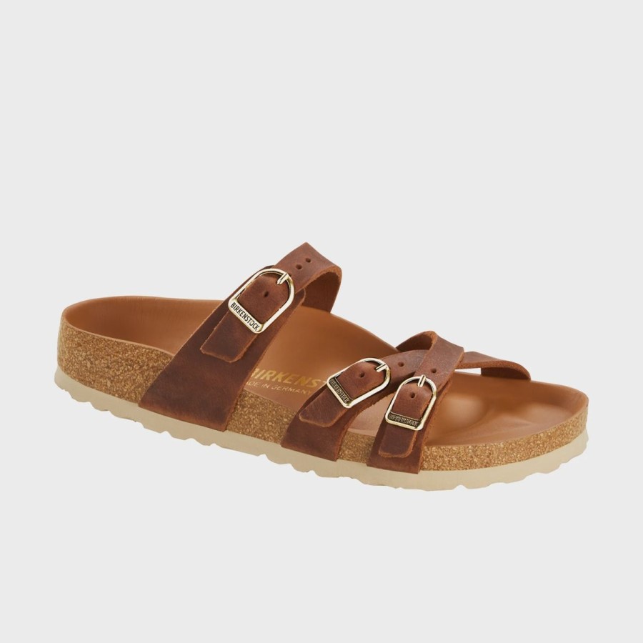 Footwear Birkenstock Franca | Franca Big Buckle Cognac Oiled Leather-Regular