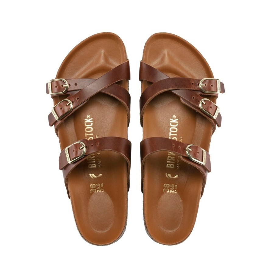 Footwear Birkenstock Franca | Franca Big Buckle Cognac Oiled Leather-Regular