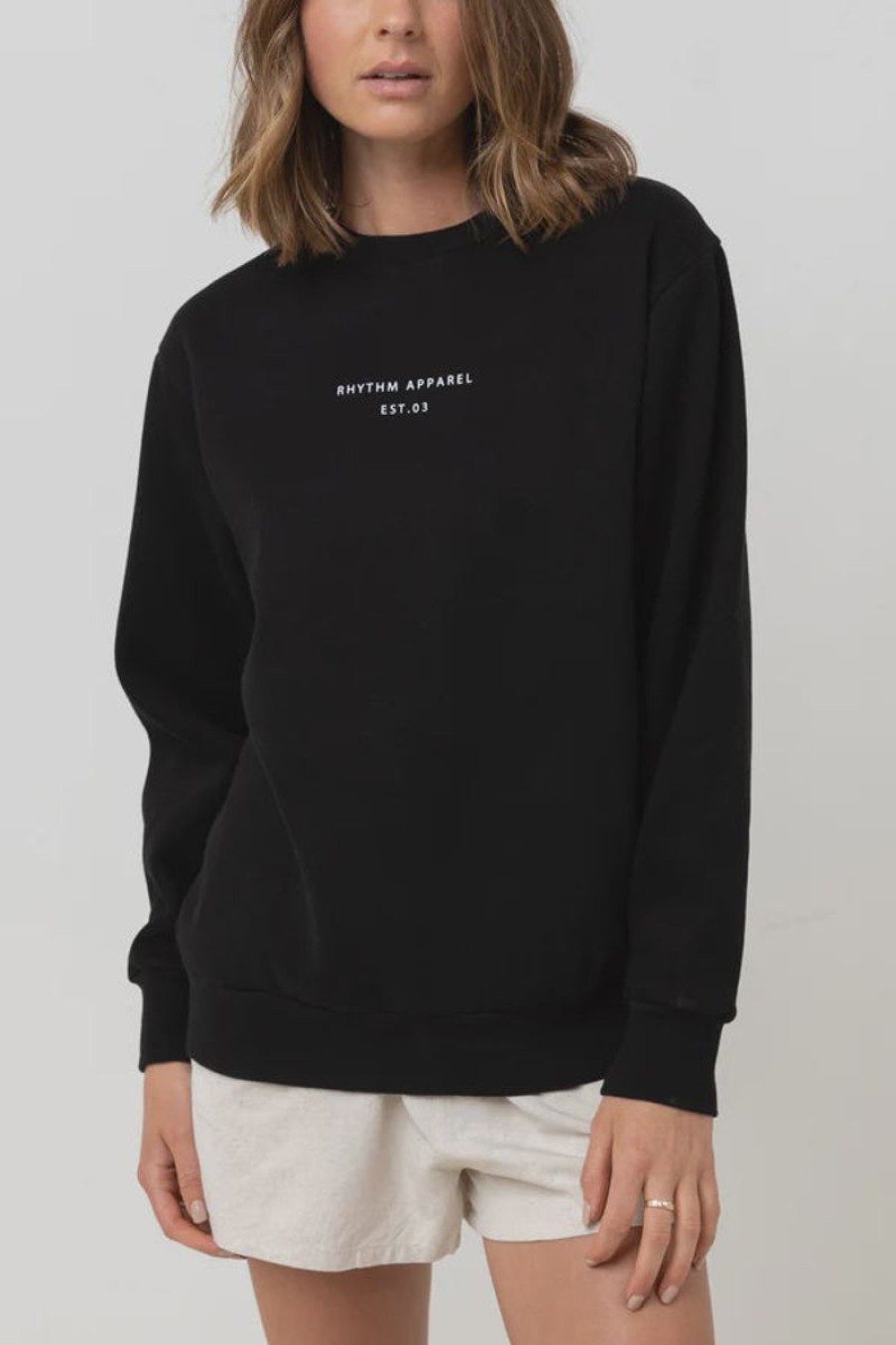 Women Rhythm Jumpers | Rhythm Classic Brand Fleece-Black