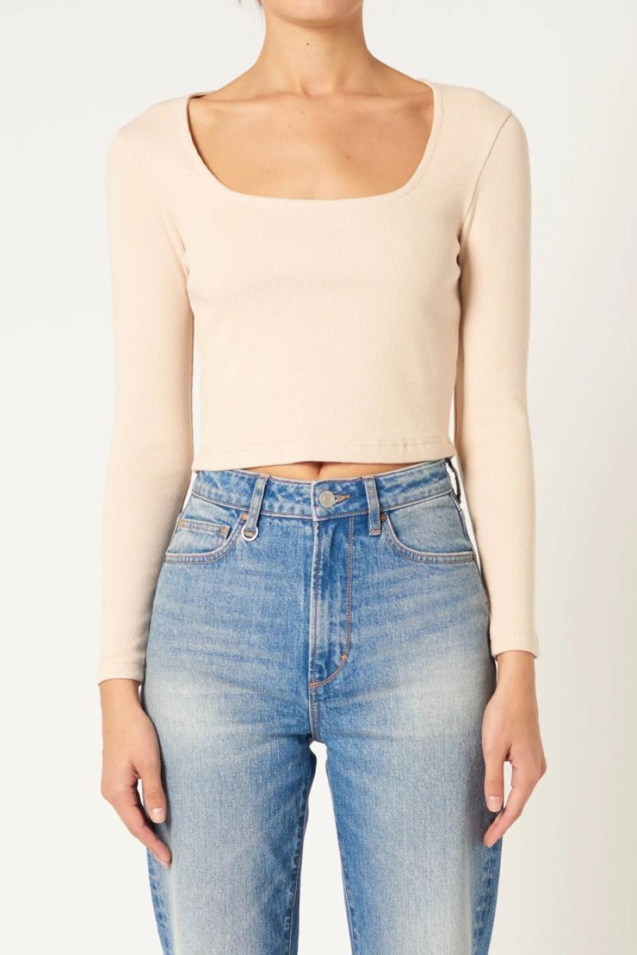 Women Neuw Denim Tops | Jonesy Square Neck Top-Duststorm