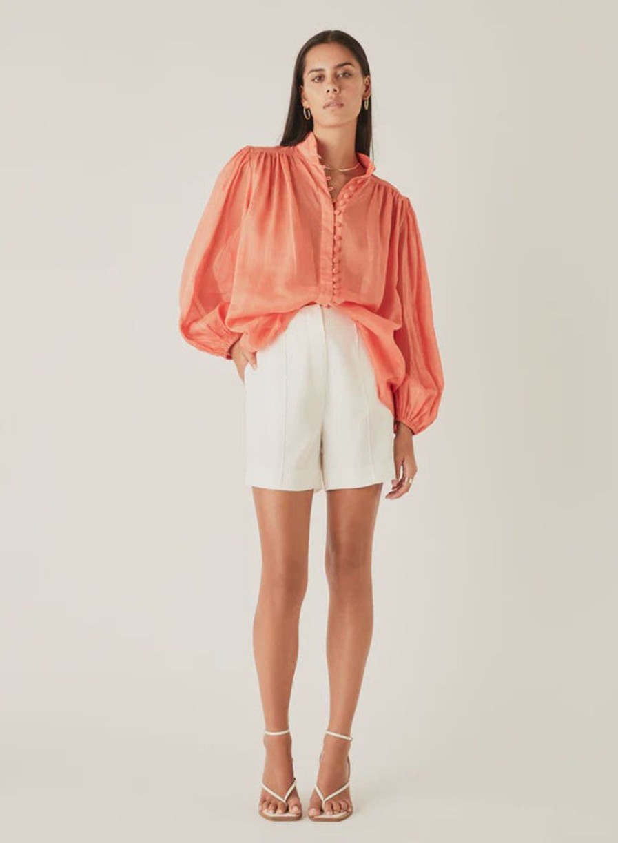 Women Esmaeé Shirts And Blouses | Esmaee Palms Blouse-Blood Orange